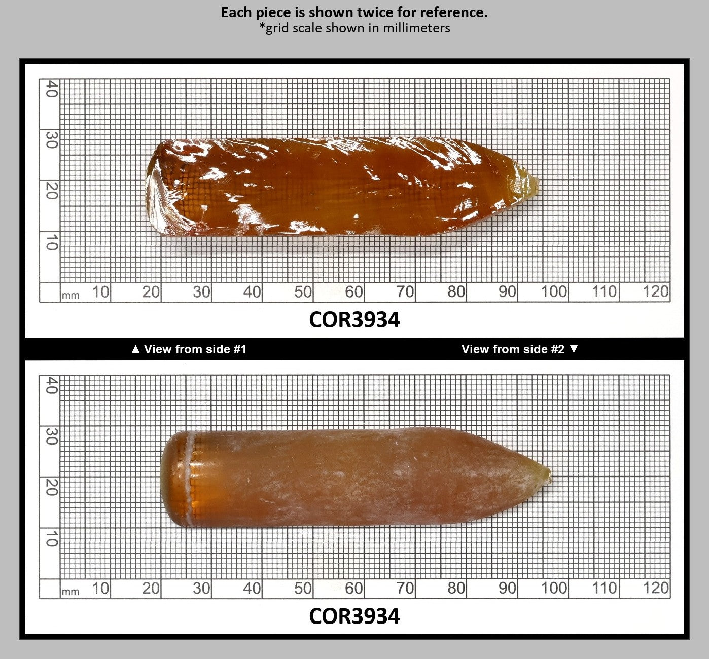 Imperial Topaz #25RS Lab Created Corundum Sapphire Faceting Rough for Gem Cutting - Various Sizes - Split Boule : COR3934