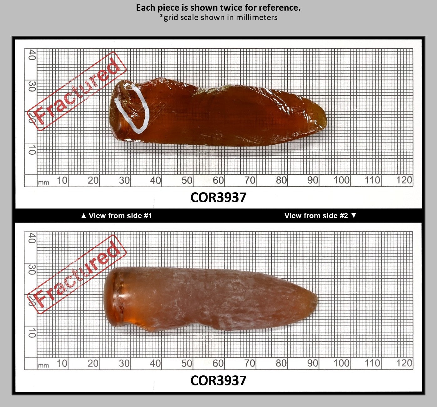 Imperial Topaz #25RS Lab Created Corundum Sapphire Faceting Rough for Gem Cutting - Various Sizes - Split Boule : COR3937