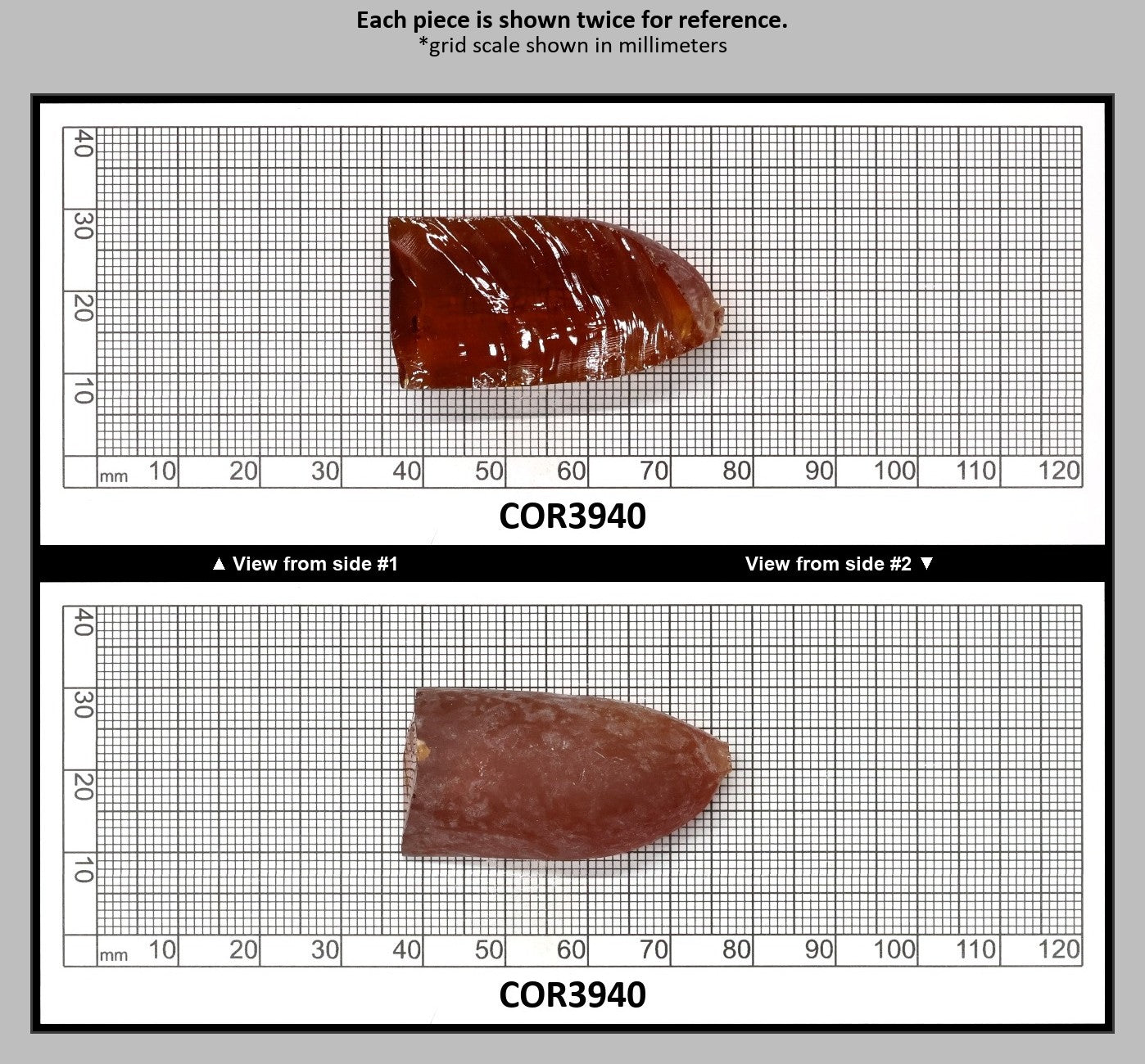Padpardscha #55RS Lab Created Corundum Sapphire Faceting Rough for Gem Cutting - Various Sizes - Split Boule : COR3940