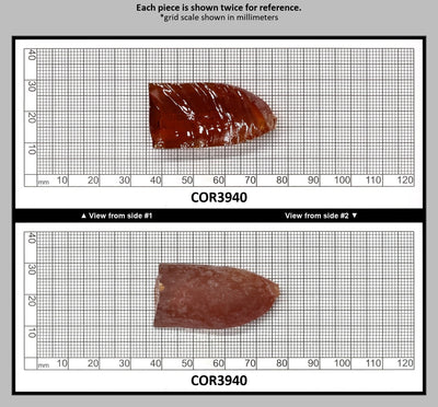 Padpardscha #55RS Lab Created Corundum Sapphire Faceting Rough for Gem Cutting - Various Sizes - Split Boule : COR3940