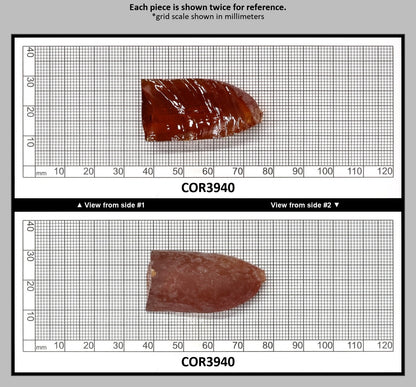 Padpardscha #55RS Lab Created Corundum Sapphire Faceting Rough for Gem Cutting - Various Sizes - Split Boule : COR3940