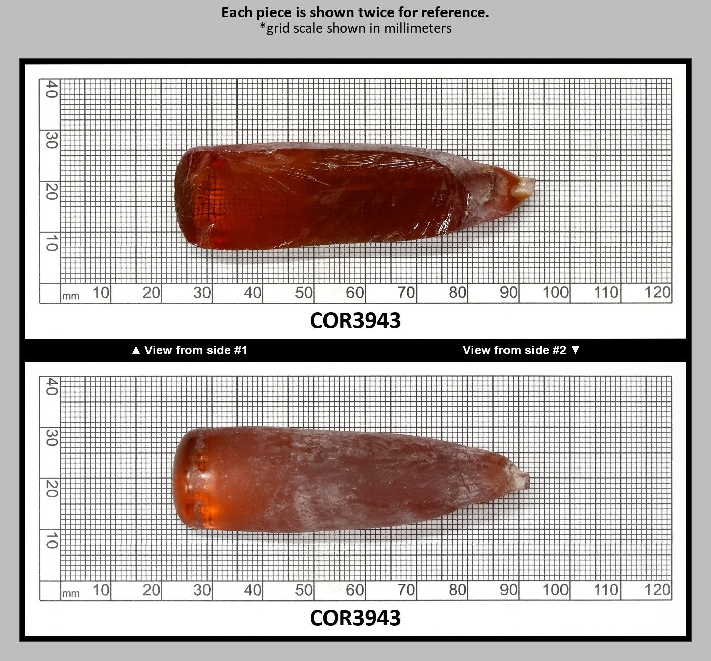Padpardscha #55RS Lab Created Corundum Sapphire Faceting Rough for Gem Cutting - Various Sizes - Split Boule : COR3943