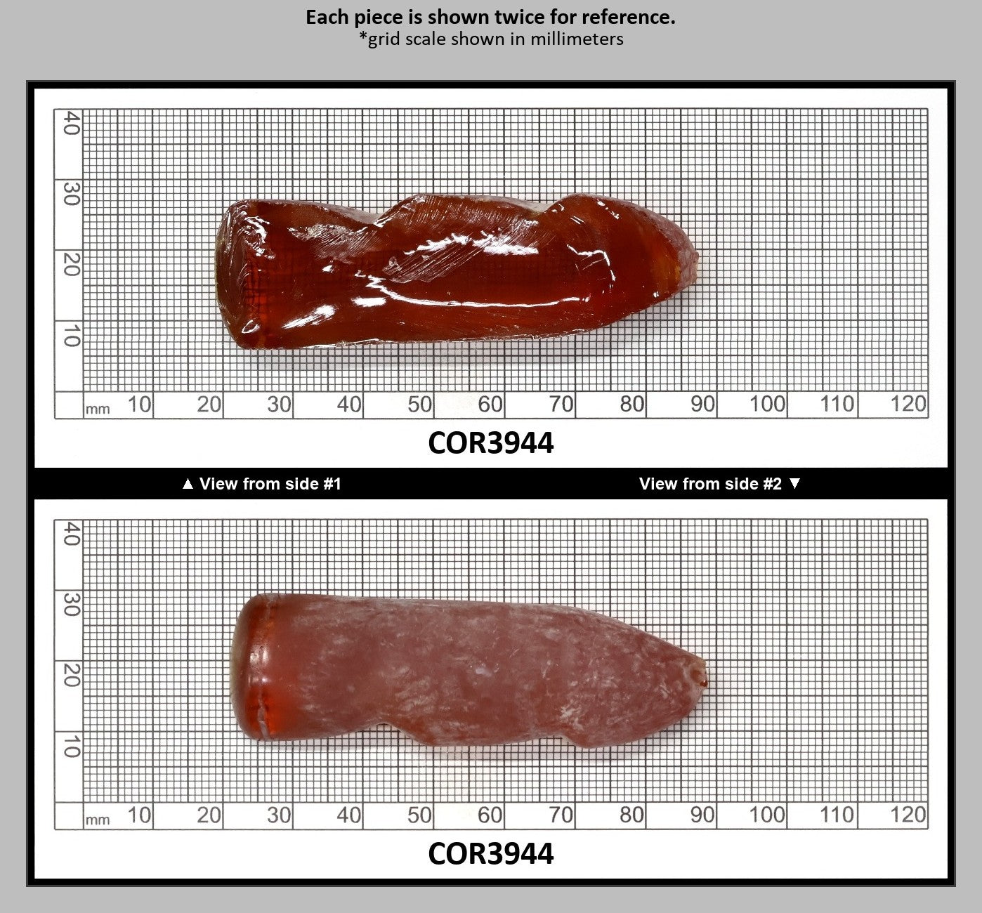 Padpardscha #55RS Lab Created Corundum Sapphire Faceting Rough for Gem Cutting - Various Sizes - Split Boule : COR3944