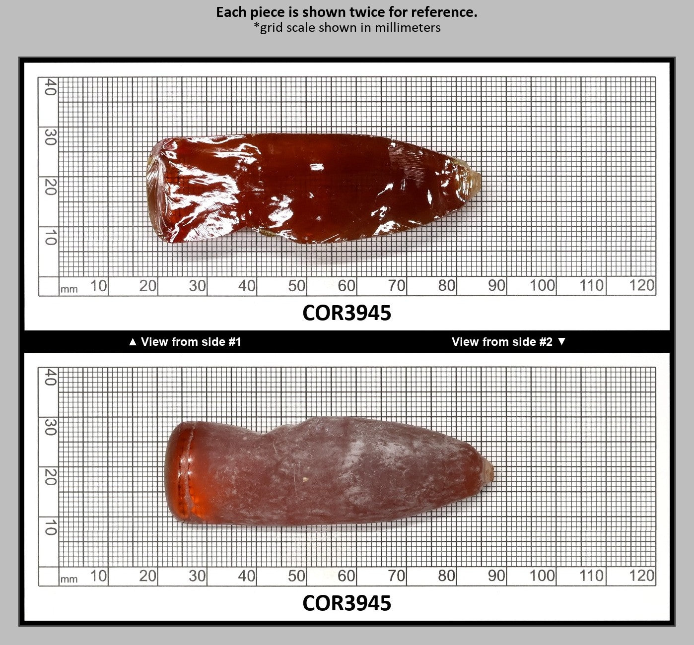 Padpardscha #55RS Lab Created Corundum Sapphire Faceting Rough for Gem Cutting - Various Sizes - Split Boule : COR3945