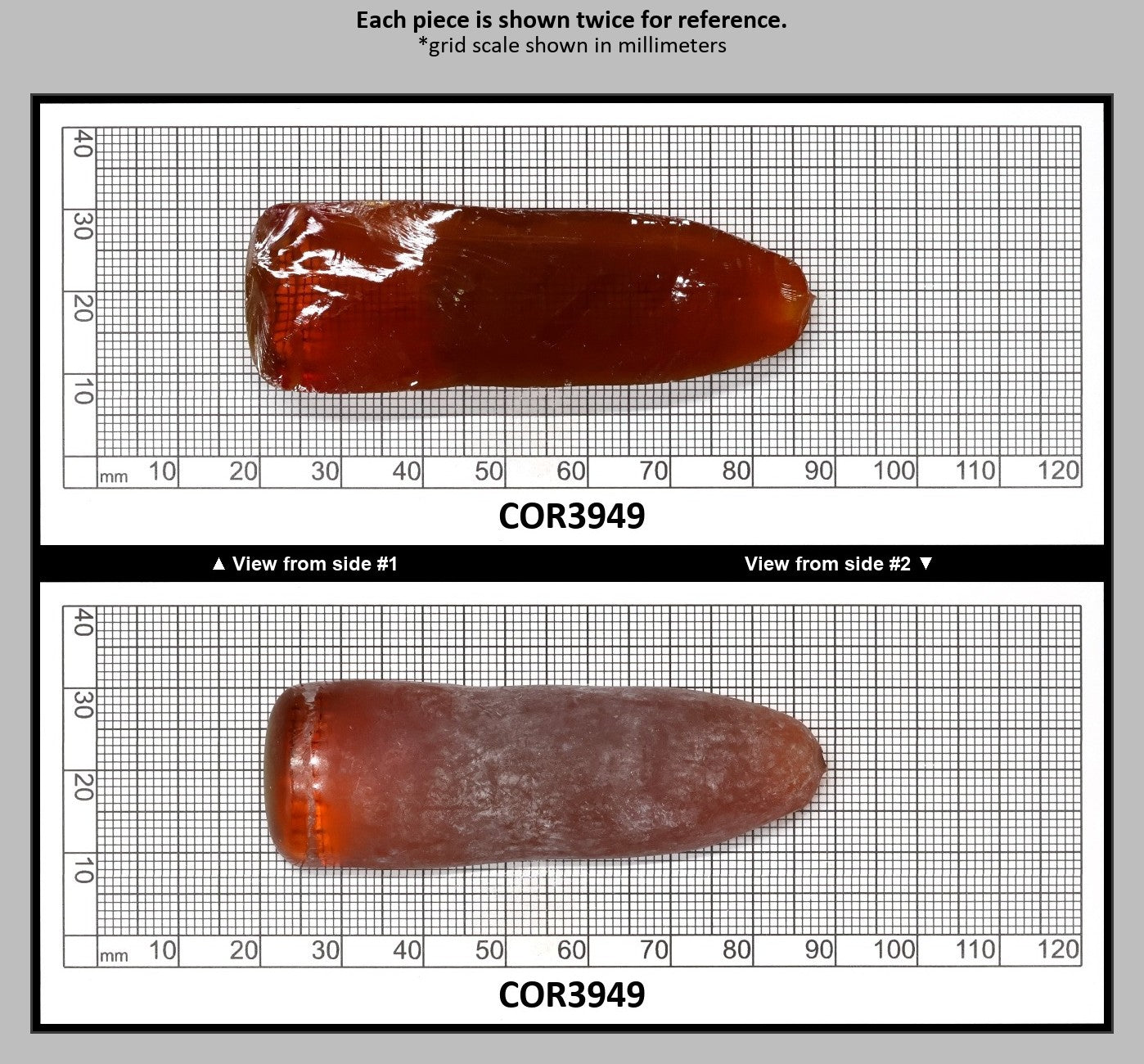 Padpardscha #55RS Lab Created Corundum Sapphire Faceting Rough for Gem Cutting - Various Sizes - Split Boule : COR3949