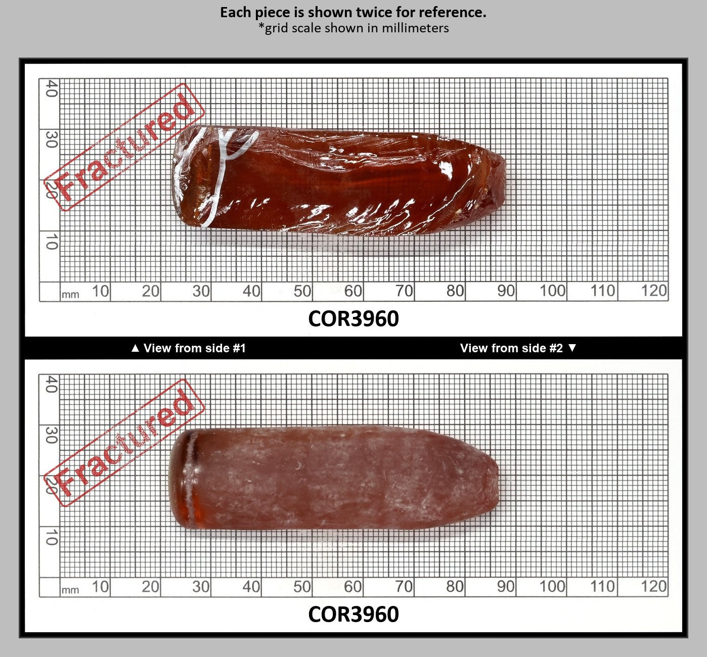 Padpardscha #55RS Lab Created Corundum Sapphire Faceting Rough for Gem Cutting - Various Sizes - Split Boule : COR3960