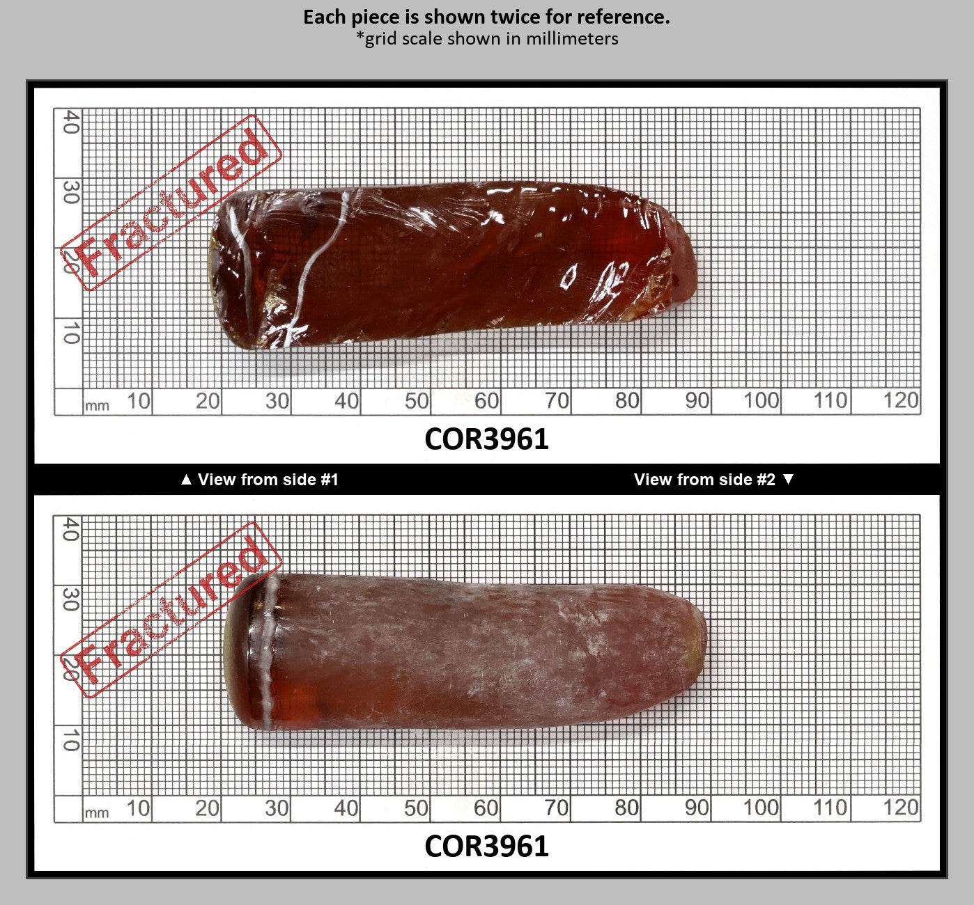Padpardscha #55RS Lab Created Corundum Sapphire Faceting Rough for Gem Cutting - Various Sizes - Split Boule : COR3961