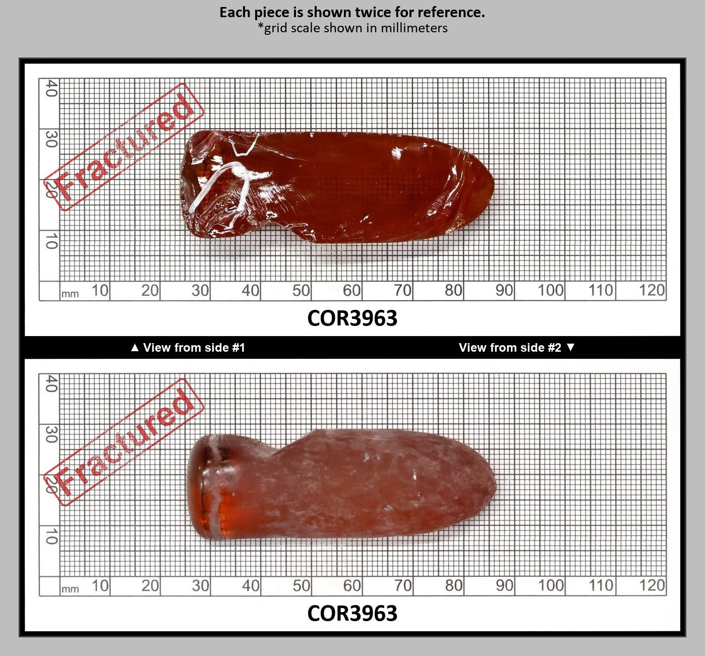 Padpardscha #55RS Lab Created Corundum Sapphire Faceting Rough for Gem Cutting - Various Sizes - Split Boule : COR3963