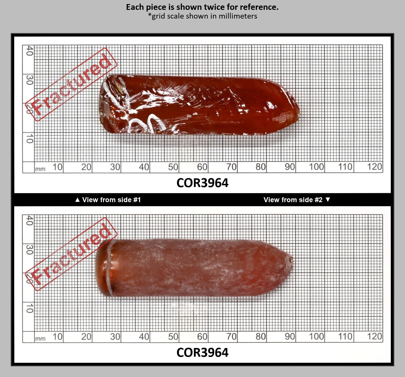 Padpardscha #55RS Lab Created Corundum Sapphire Faceting Rough for Gem Cutting - Various Sizes - Split Boule : COR3964