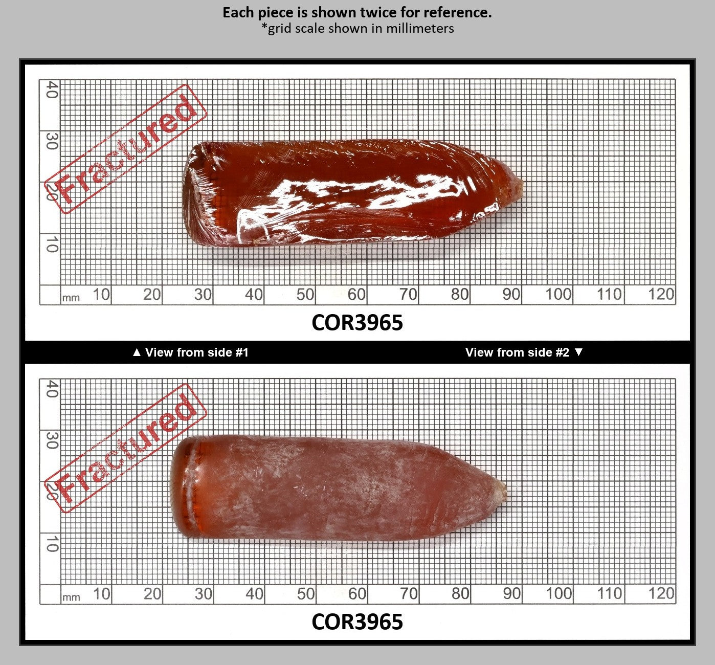 Padpardscha #55RS Lab Created Corundum Sapphire Faceting Rough for Gem Cutting - Various Sizes - Split Boule : COR3965