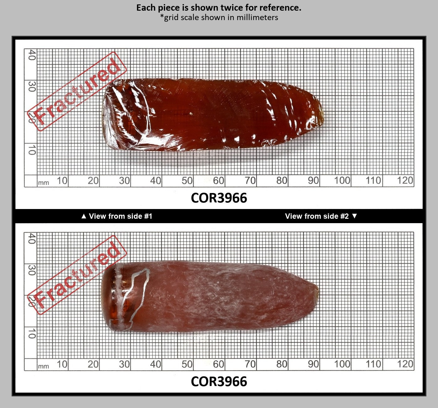 Padpardscha #55RS Lab Created Corundum Sapphire Faceting Rough for Gem Cutting - Various Sizes - Split Boule : COR3966