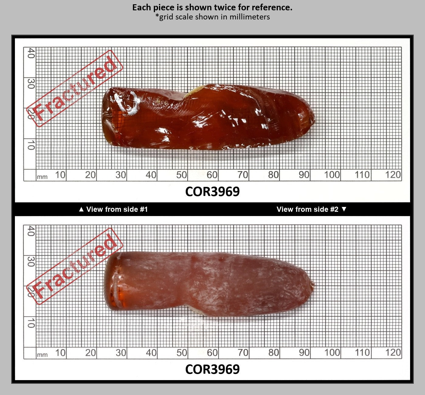 Padpardscha #55RS Lab Created Corundum Sapphire Faceting Rough for Gem Cutting - Various Sizes - Split Boule : COR3969