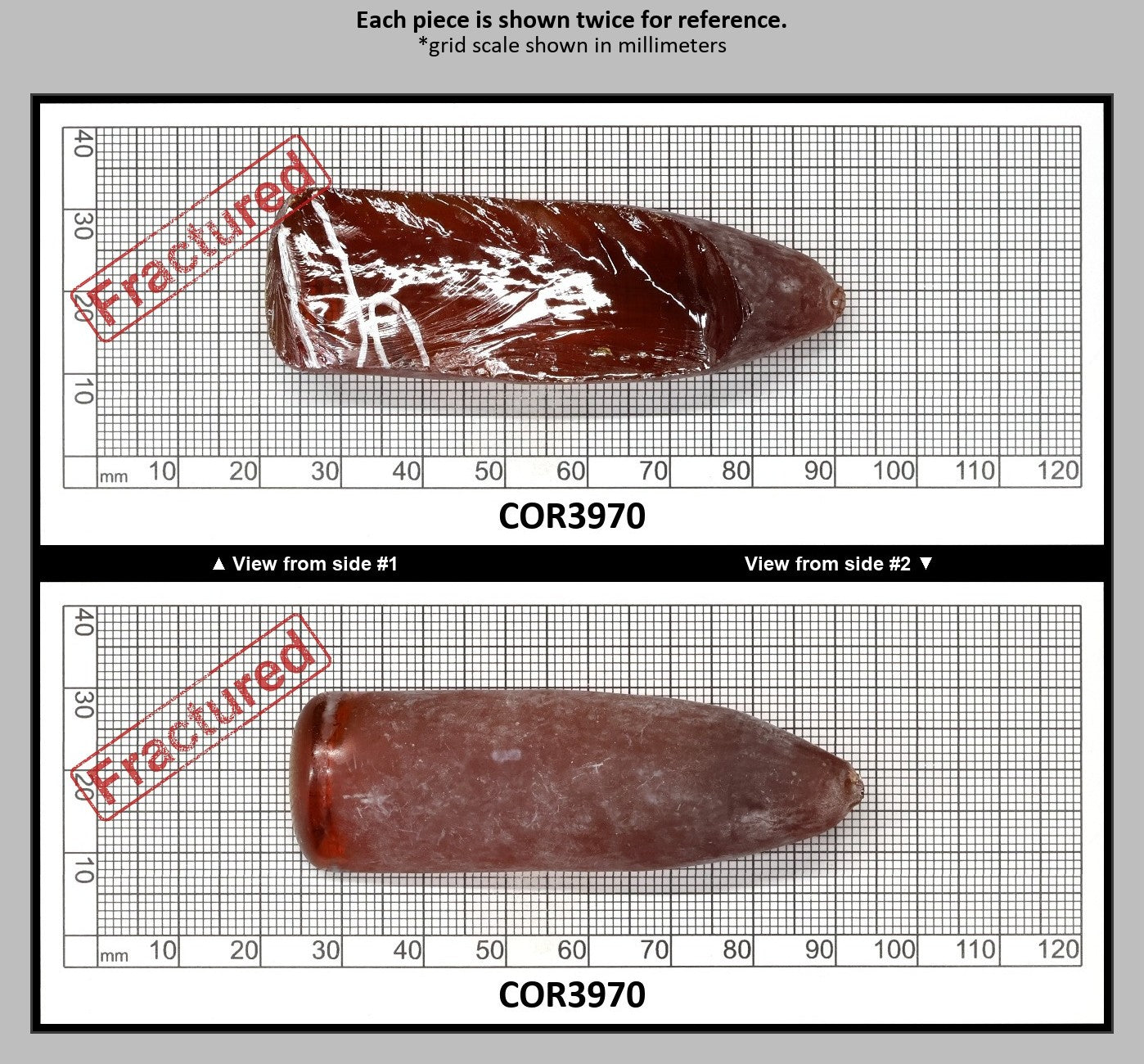 Padpardscha #55RS Lab Created Corundum Sapphire Faceting Rough for Gem Cutting - Various Sizes - Split Boule : COR3970