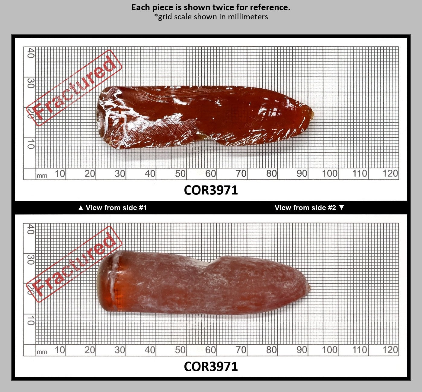 Padpardscha #55RS Lab Created Corundum Sapphire Faceting Rough for Gem Cutting - Various Sizes - Split Boule : COR3971