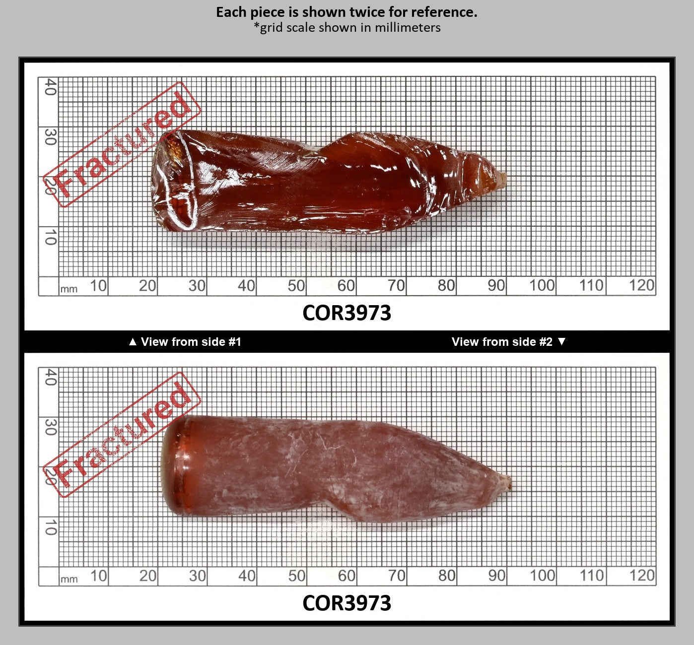 Padpardscha #55RS Lab Created Corundum Sapphire Faceting Rough for Gem Cutting - Various Sizes - Split Boule : COR3973