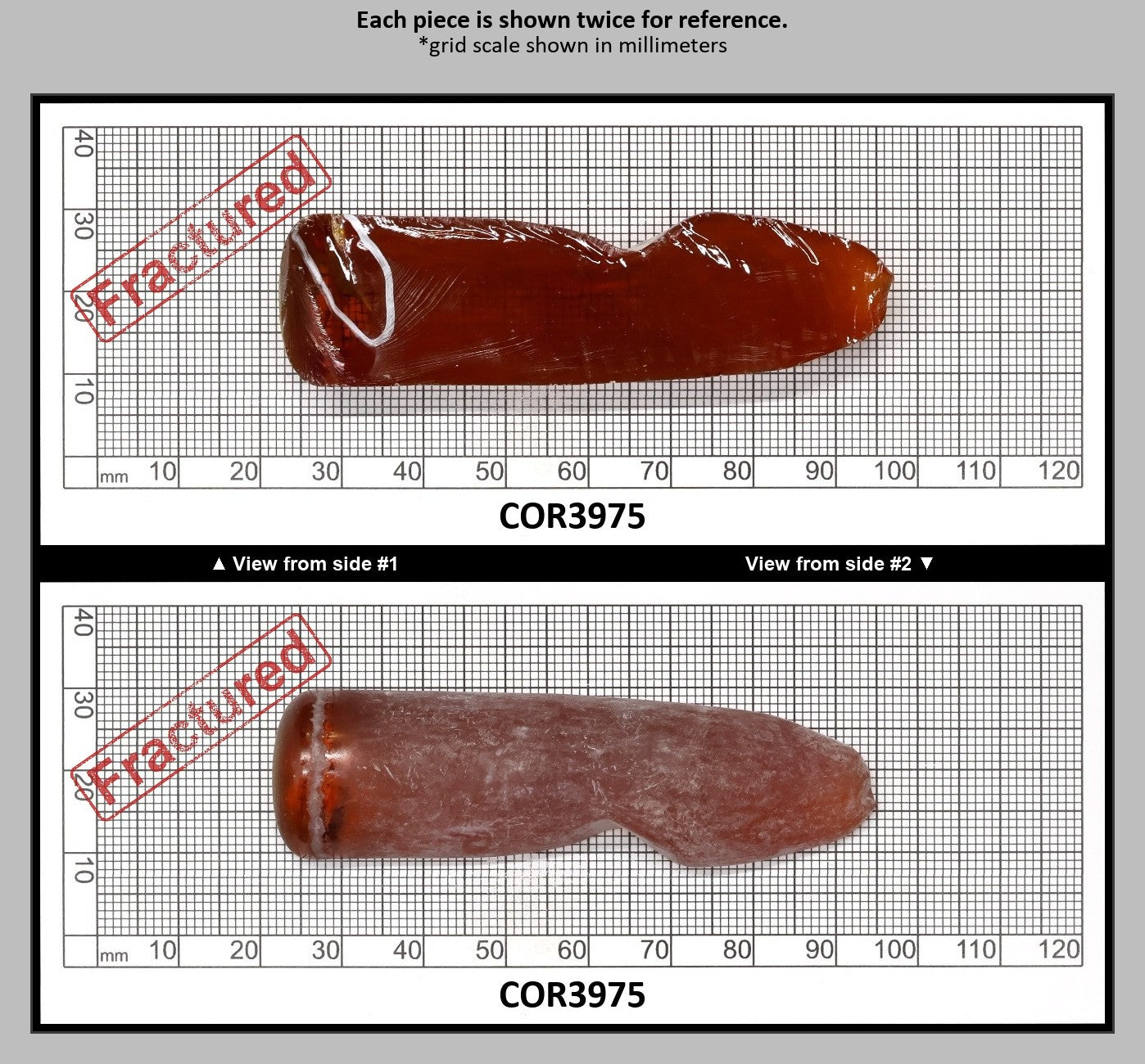 Padpardscha #55RS Lab Created Corundum Sapphire Faceting Rough for Gem Cutting - Various Sizes - Split Boule : COR3975