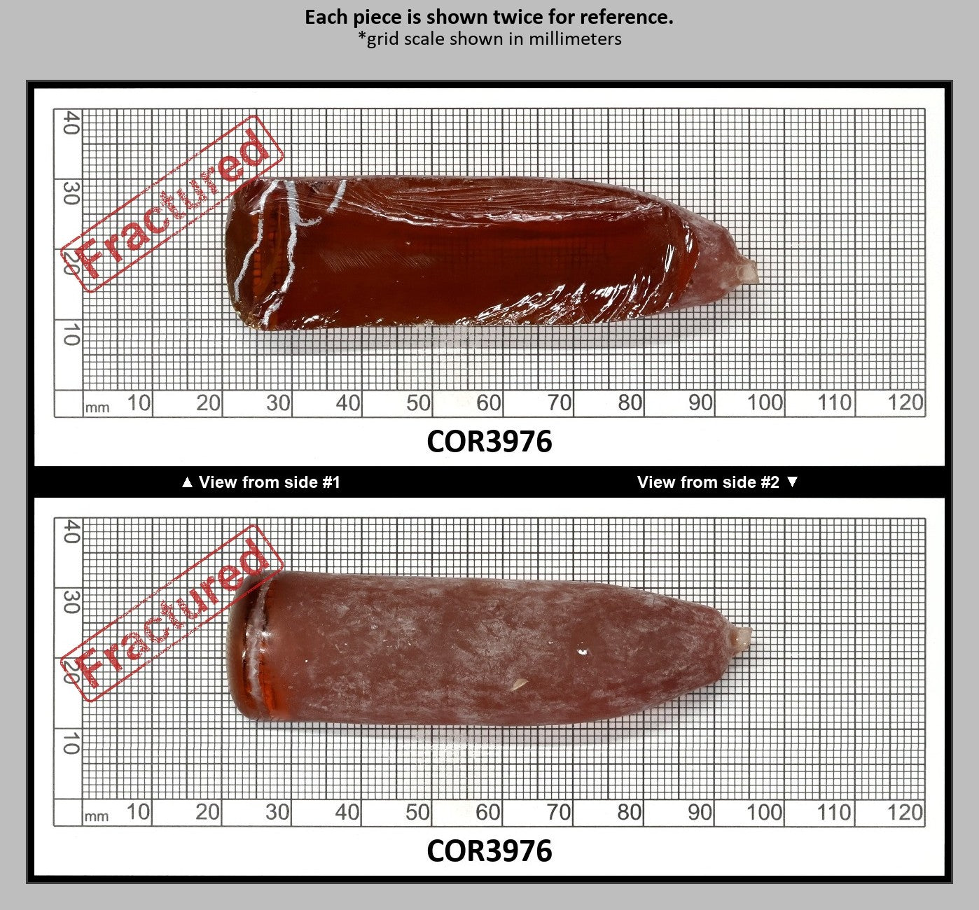 Padpardscha #55RS Lab Created Corundum Sapphire Faceting Rough for Gem Cutting - Various Sizes - Split Boule : COR3976