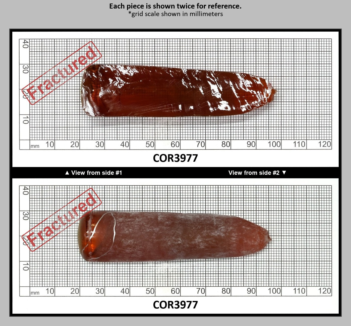 Padpardscha #55RS Lab Created Corundum Sapphire Faceting Rough for Gem Cutting - Various Sizes - Split Boule : COR3977