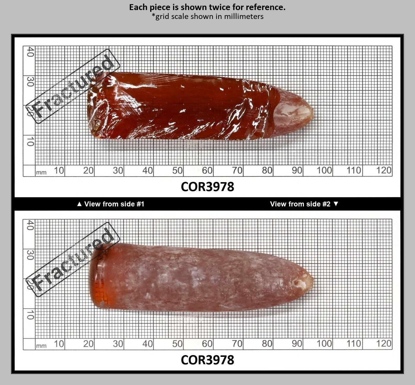 Padpardscha #55RS Lab Created Corundum Sapphire Faceting Rough for Gem Cutting - Various Sizes - Split Boule : COR3978
