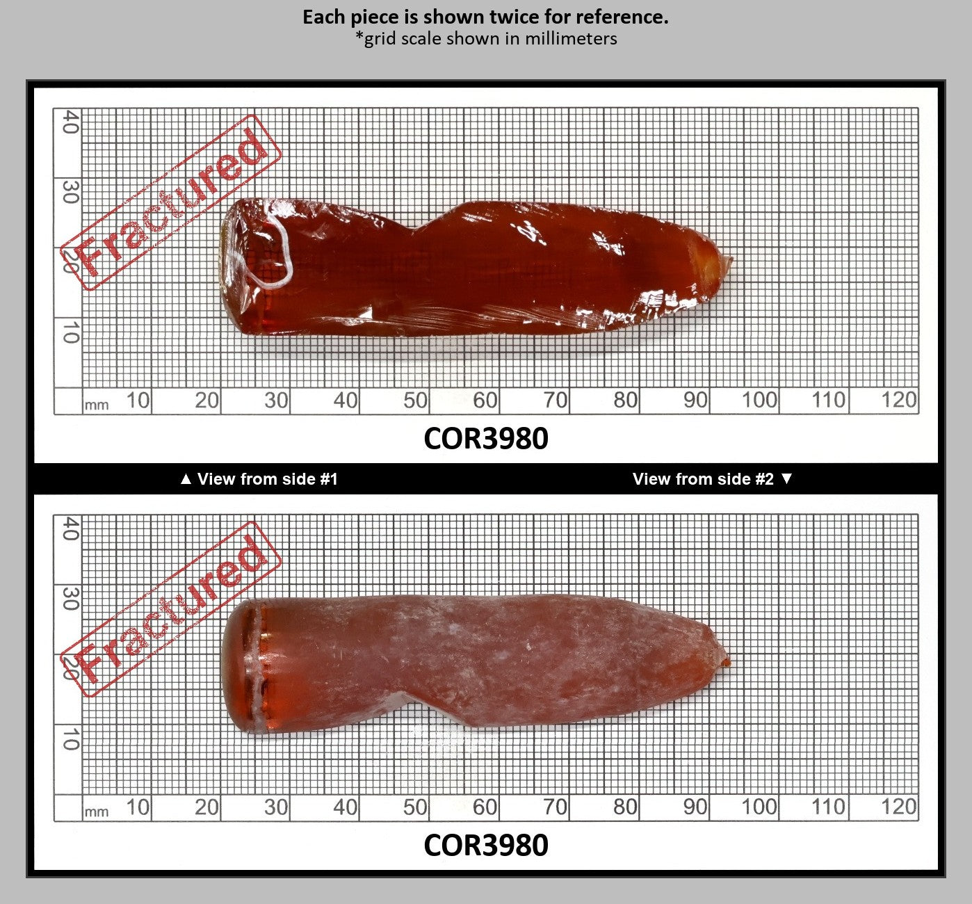 Padpardscha #55RS Lab Created Corundum Sapphire Faceting Rough for Gem Cutting - Various Sizes - Split Boule : COR3980