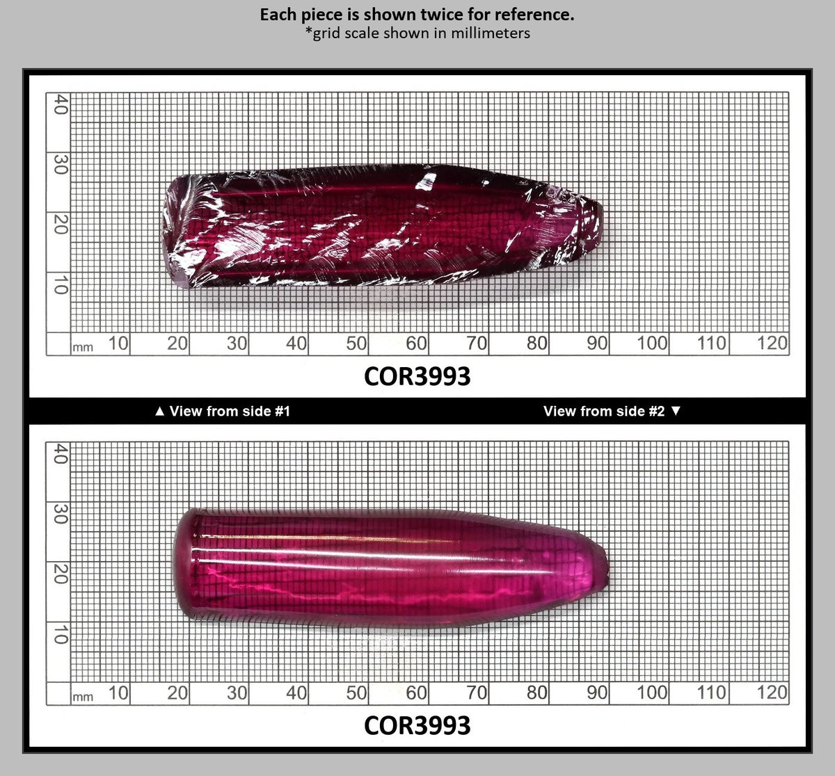 Purple #65 Lab Created Corundum Sapphire Faceting Rough for Gem Cutting - Various Sizes - Split Boule : COR3993