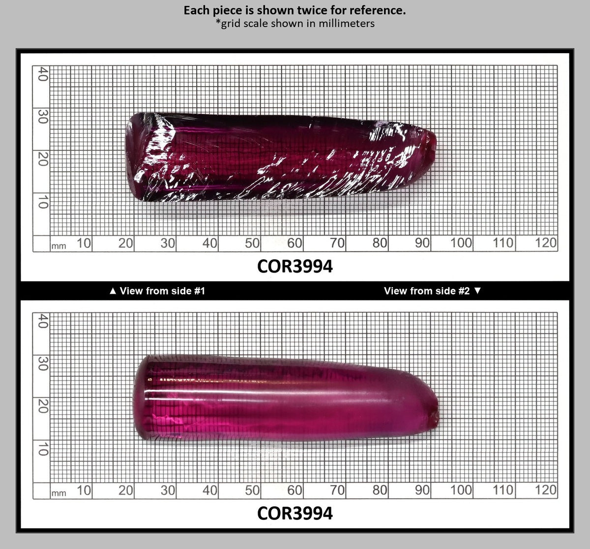Purple #65 Lab Created Corundum Sapphire Faceting Rough for Gem Cutting - Various Sizes - Split Boule : COR3994