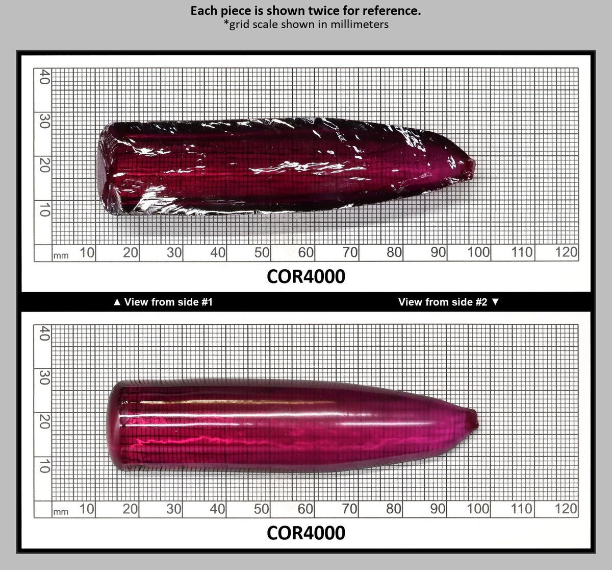 Purple #65 Lab Created Corundum Sapphire Faceting Rough for Gem Cutting - Various Sizes - Split Boule : COR4000