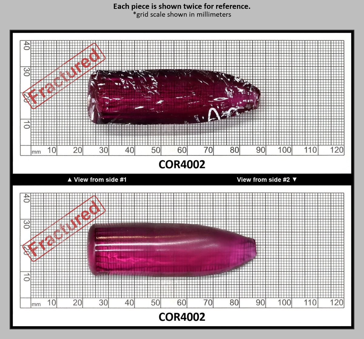Purple #65 Lab Created Corundum Sapphire Faceting Rough for Gem Cutting - Various Sizes - Split Boule : COR4002