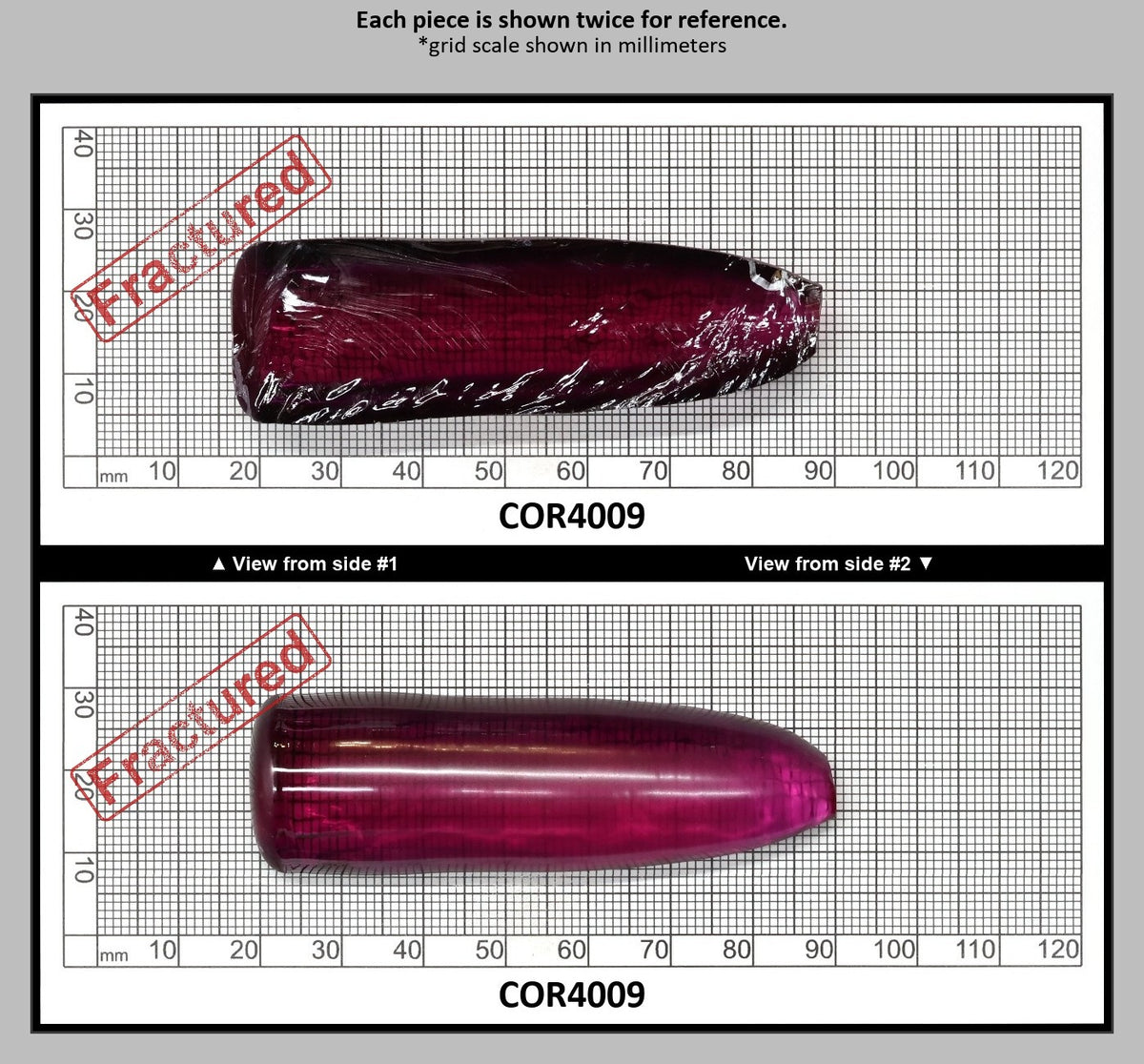 Purple #65 Lab Created Corundum Sapphire Faceting Rough for Gem Cutting - Various Sizes - Split Boule : COR4009