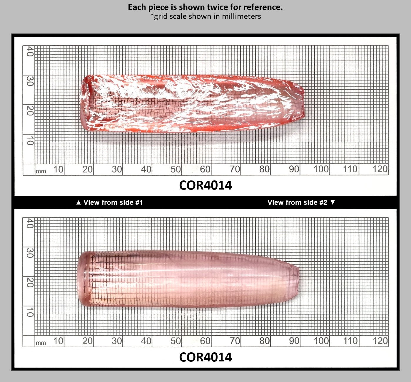 Peach Morganite #18 Lab Created Corundum Sapphire Faceting Rough for Gem Cutting - Various Sizes - Split Boule : COR4014