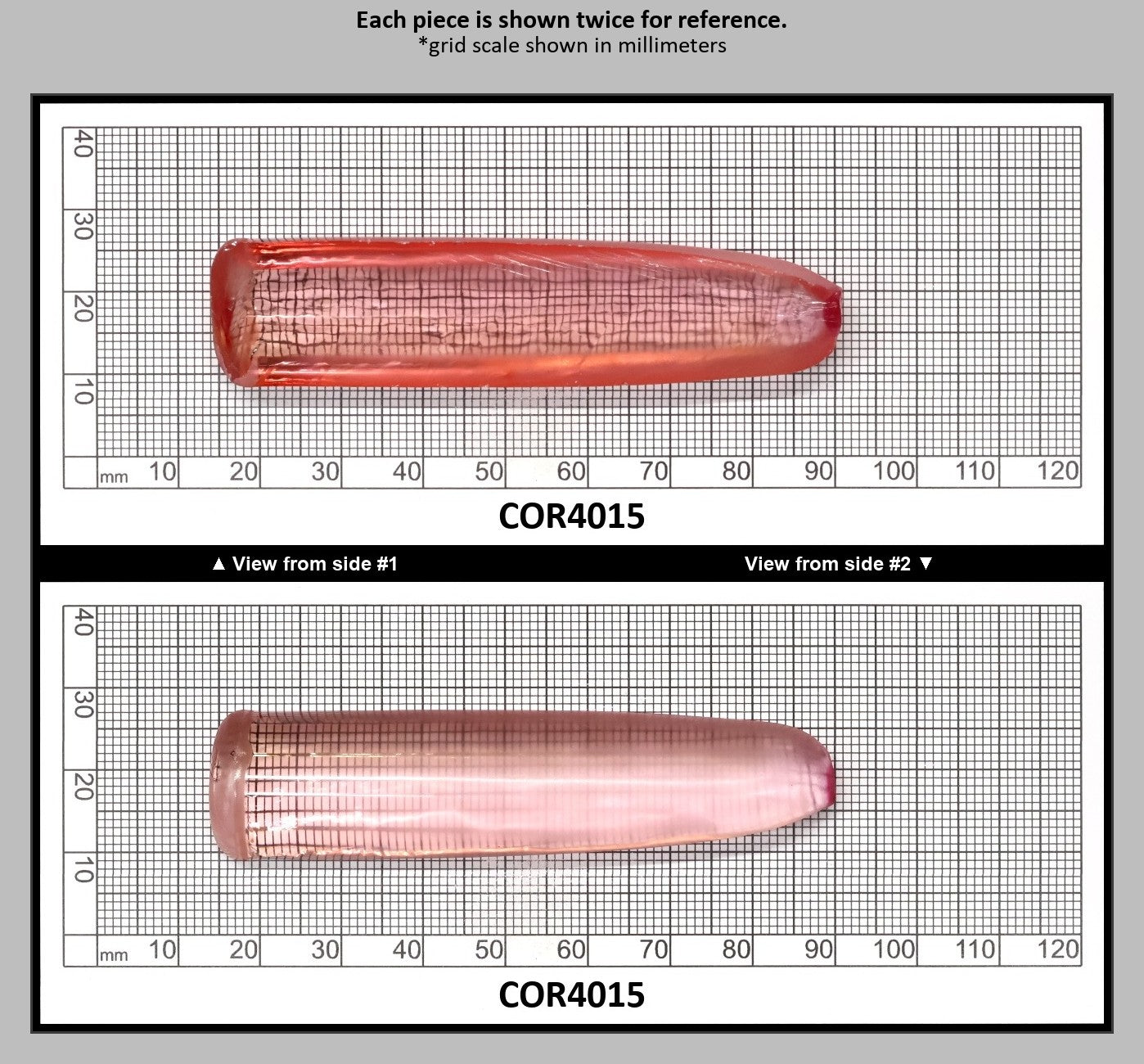 Peach Morganite #18 Lab Created Corundum Sapphire Faceting Rough for Gem Cutting - Various Sizes - Split Boule : COR4015