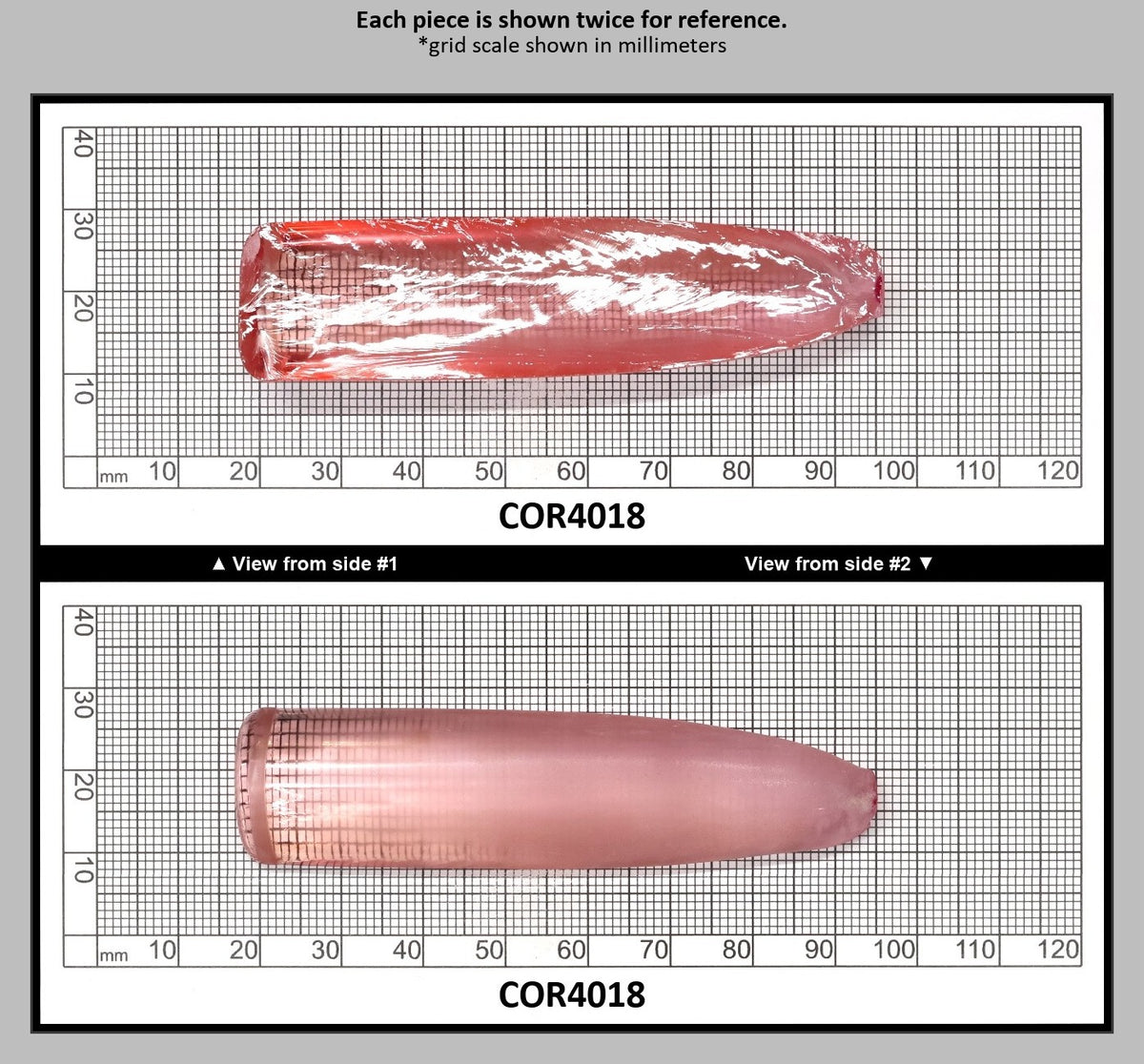 Peach Morganite #18 Lab Created Corundum Sapphire Faceting Rough for Gem Cutting - Various Sizes - Split Boule : COR4018