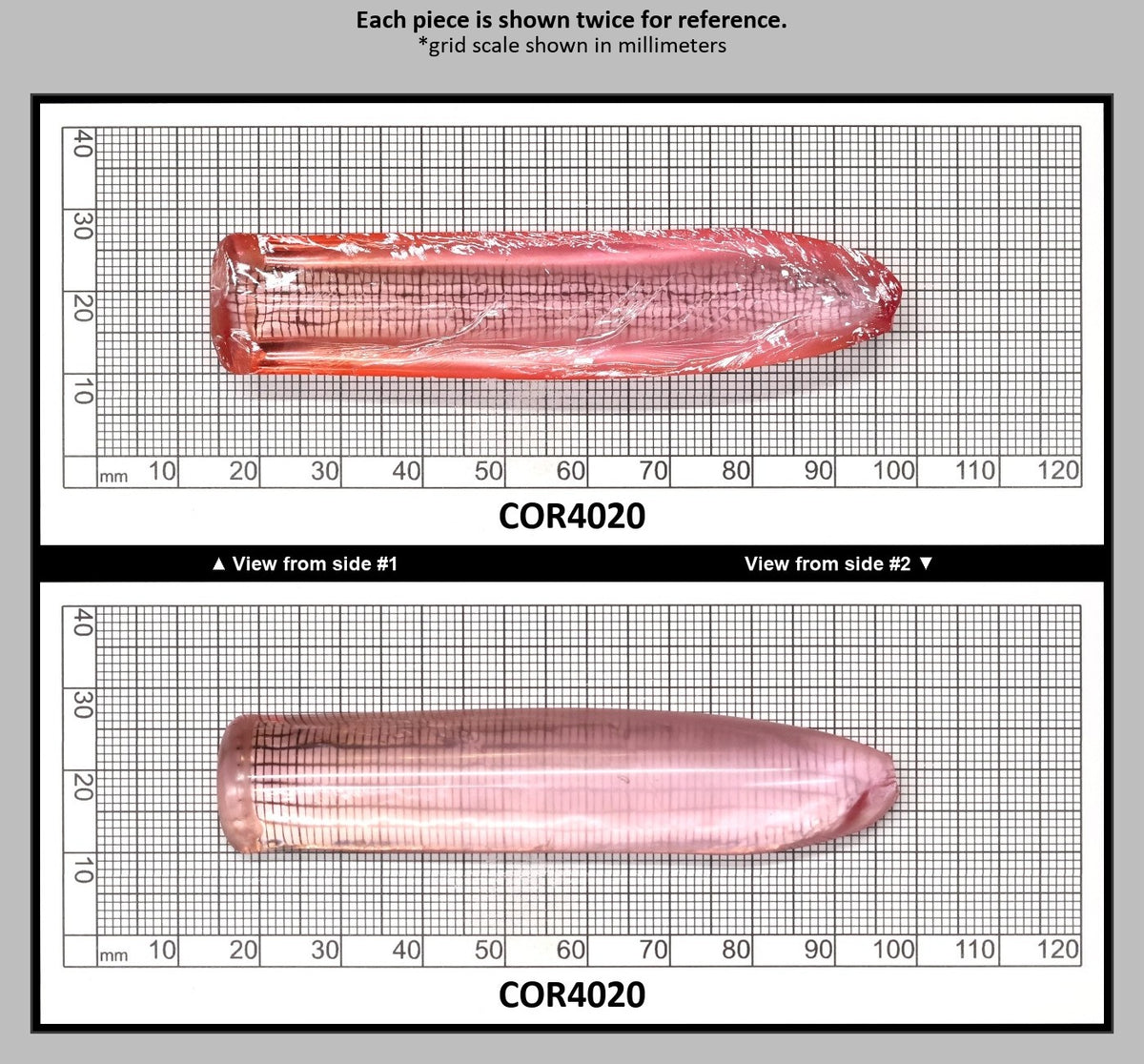Peach Morganite #18 Lab Created Corundum Sapphire Faceting Rough for Gem Cutting - Various Sizes - Split Boule : COR4020
