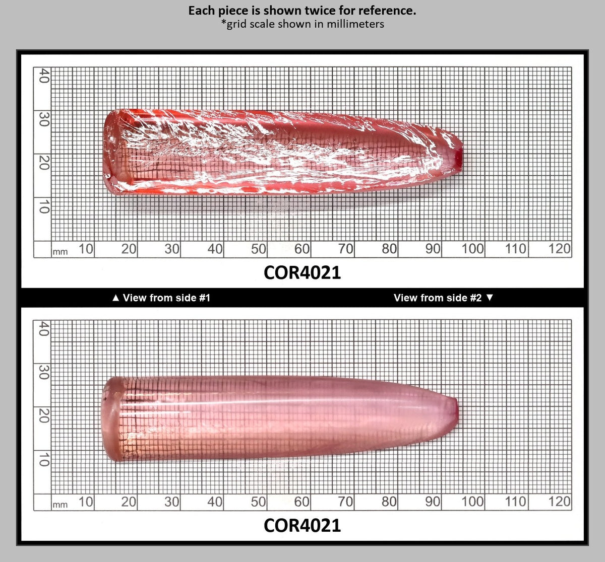 Peach Morganite #18 Lab Created Corundum Sapphire Faceting Rough for Gem Cutting - Various Sizes - Split Boule : COR4021