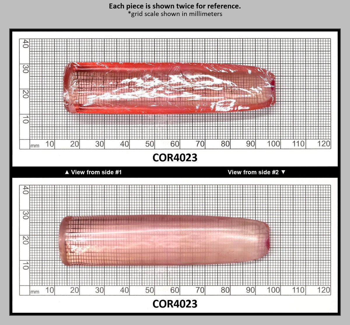 Peach Morganite #18 Lab Created Corundum Sapphire Faceting Rough for Gem Cutting - Various Sizes - Split Boule : COR4023