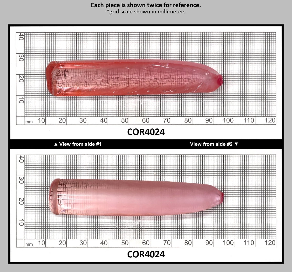 Peach Morganite #18 Lab Created Corundum Sapphire Faceting Rough for Gem Cutting - Various Sizes - Split Boule : COR4024