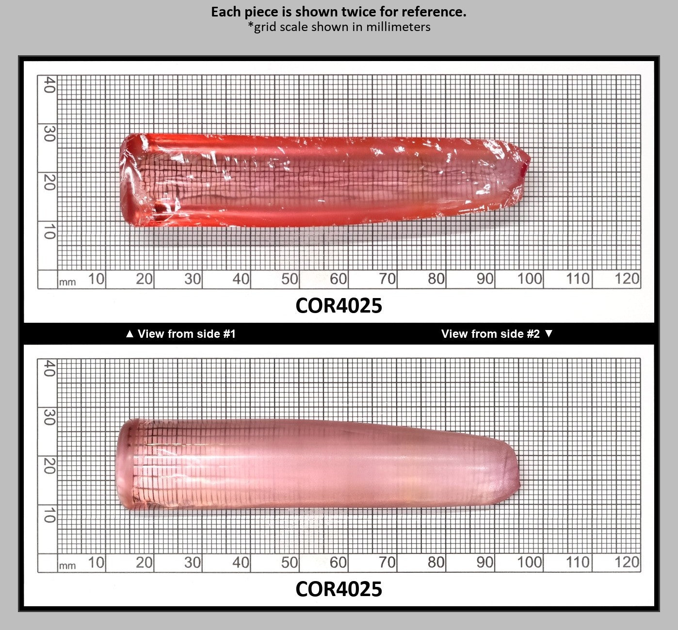 Peach Morganite #18 Lab Created Corundum Sapphire Faceting Rough for Gem Cutting - Various Sizes - Split Boule : COR4025