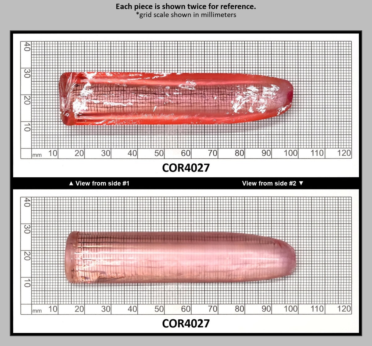 Peach Morganite #18 Lab Created Corundum Sapphire Faceting Rough for Gem Cutting - Various Sizes - Split Boule : COR4027