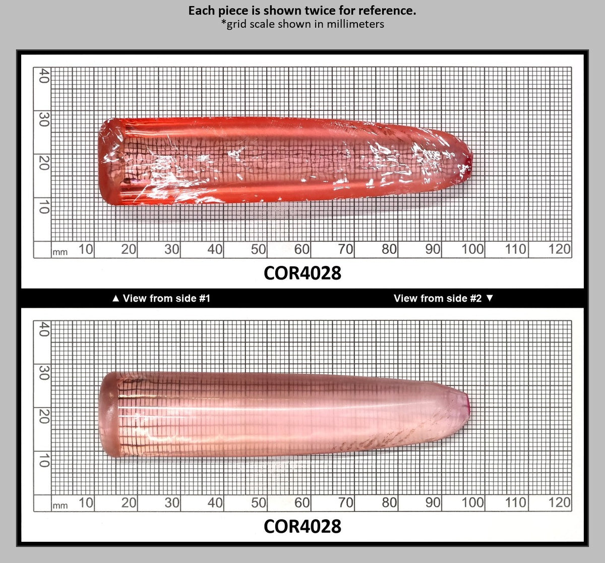 Peach Morganite #18 Lab Created Corundum Sapphire Faceting Rough for Gem Cutting - Various Sizes - Split Boule : COR4028