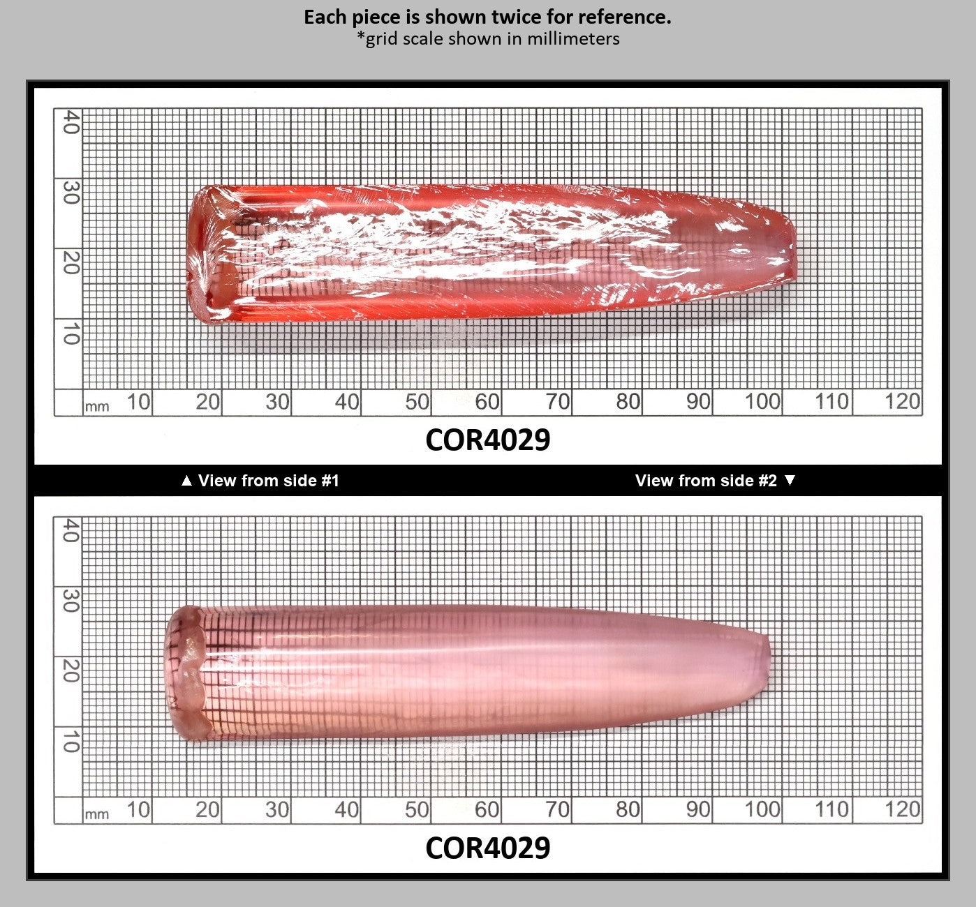 Peach Morganite #18 Lab Created Corundum Sapphire Faceting Rough for Gem Cutting - Various Sizes - Split Boule : COR4029