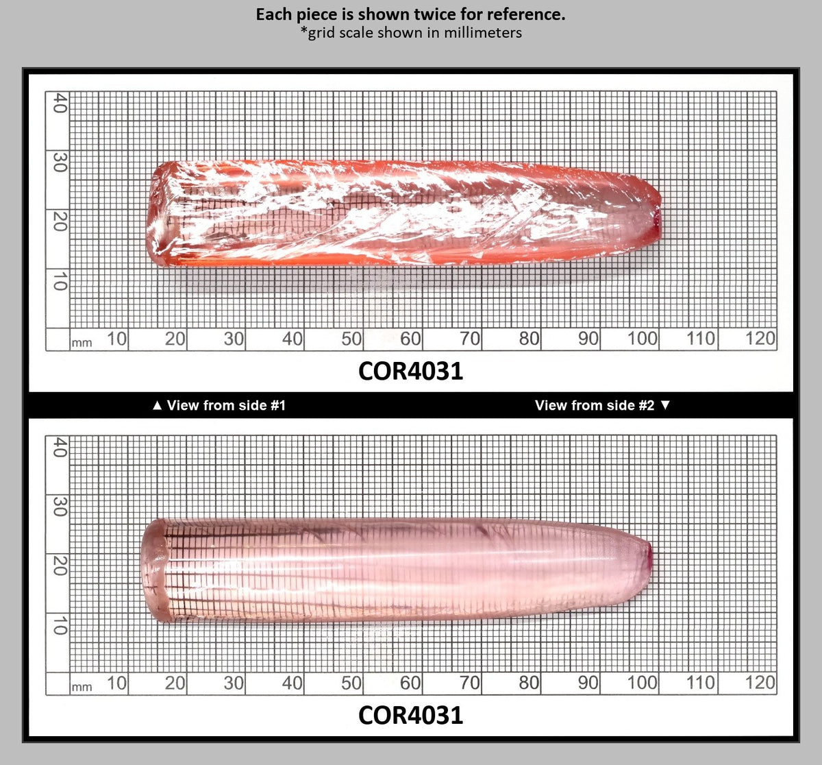 Peach Morganite #18 Lab Created Corundum Sapphire Faceting Rough for Gem Cutting - Various Sizes - Split Boule : COR4031