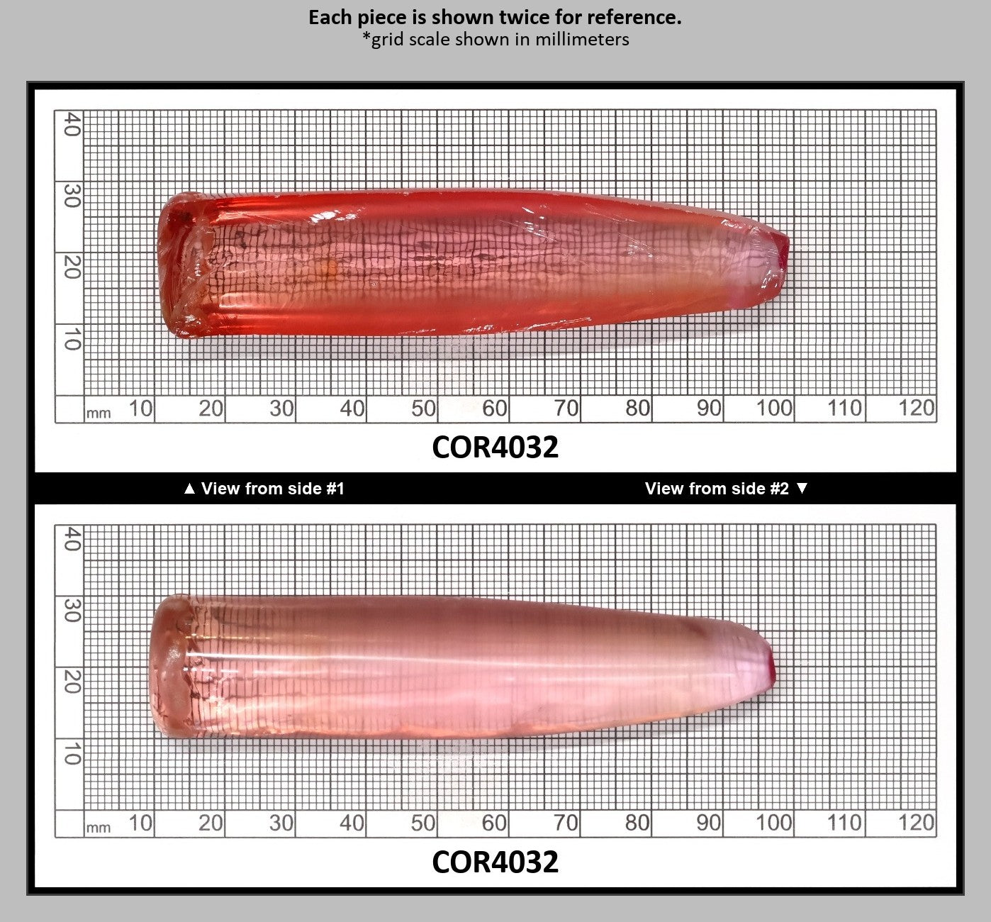Peach Morganite #18 Lab Created Corundum Sapphire Faceting Rough for Gem Cutting - Various Sizes - Split Boule : COR4032