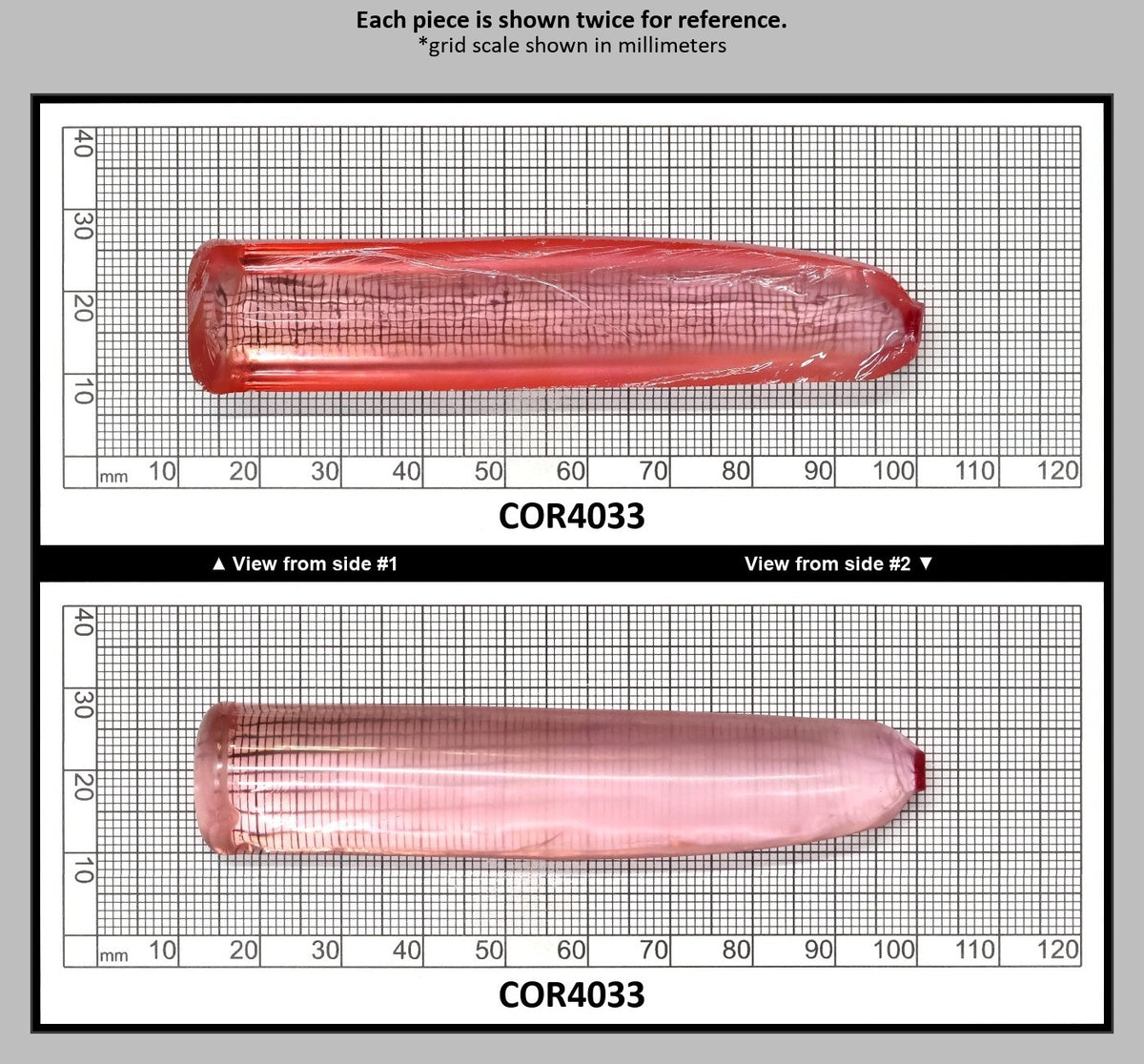 Peach Morganite #18 Lab Created Corundum Sapphire Faceting Rough for Gem Cutting - Various Sizes - Split Boule : COR4033