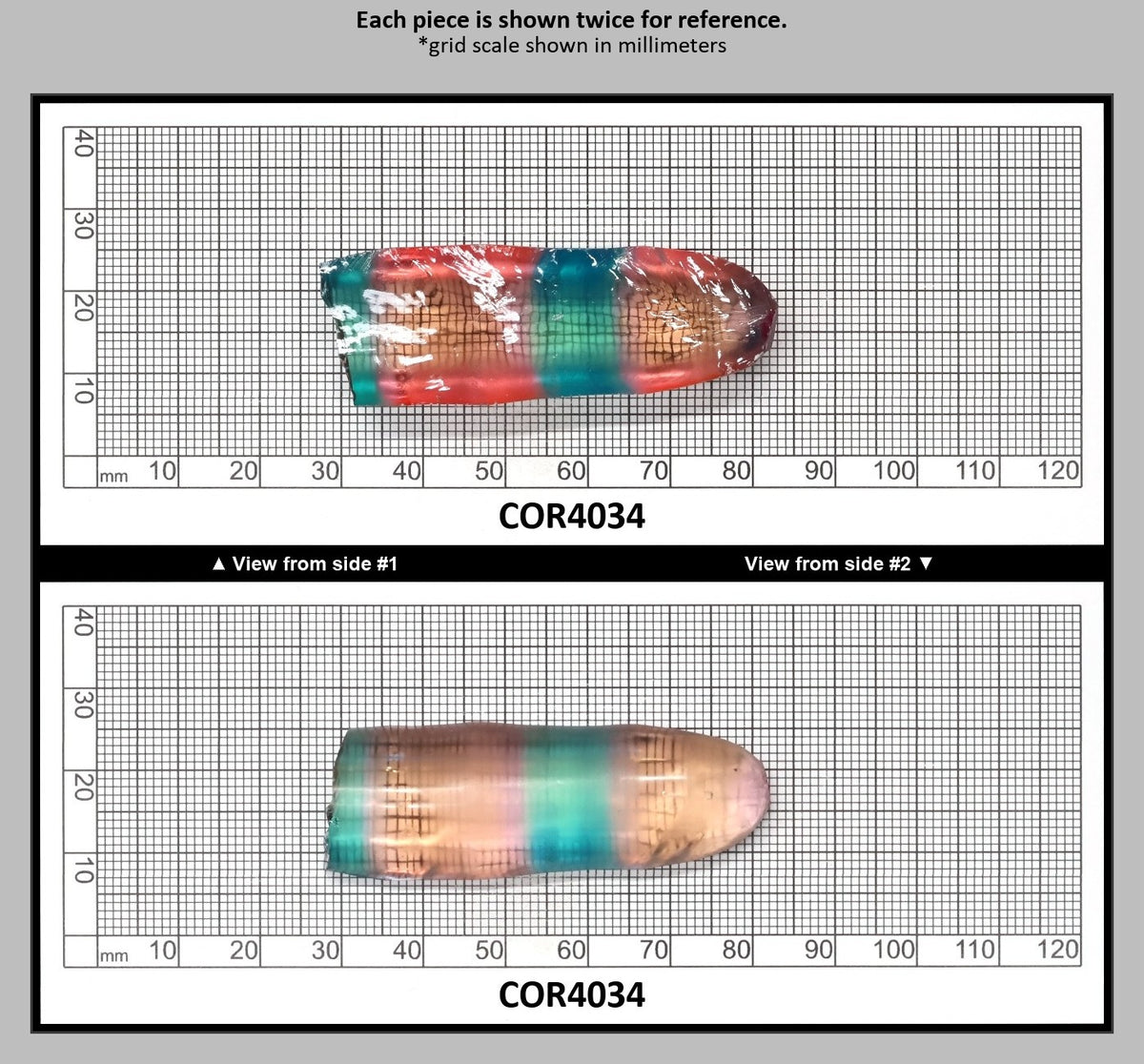 Paraiba/Sunrise Bi-Color #P/#16 Lab Created Corundum Sapphire Faceting Rough : COR4034