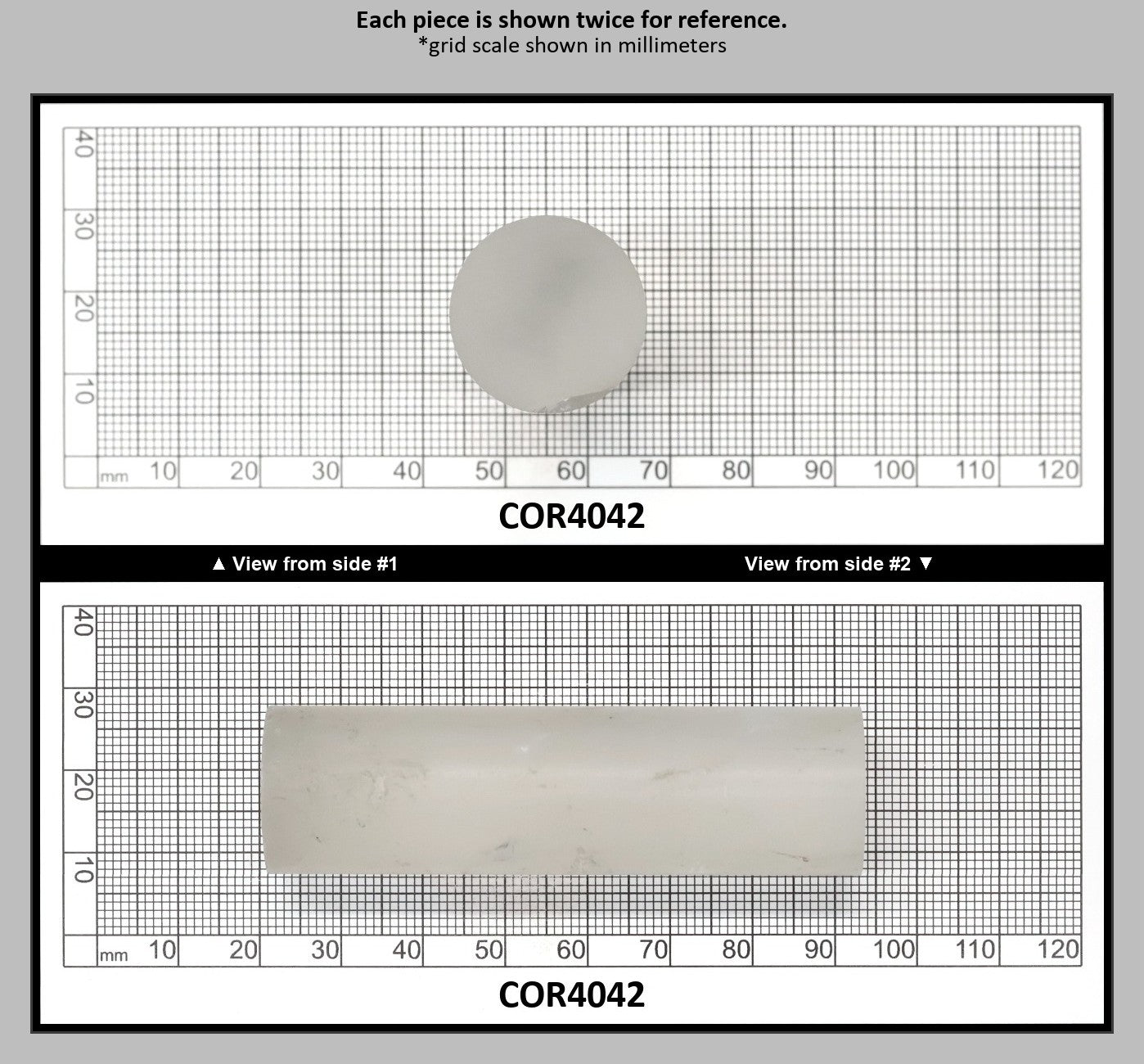 White Cylinders Lab Created Corundum Sapphire - Faceting Rough : COR4042