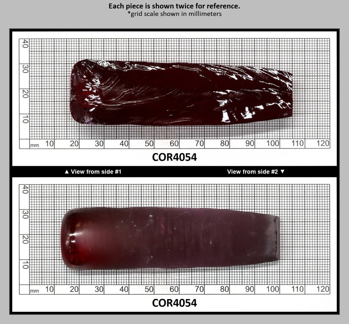 Ruby Red #5 Lab Created Corundum Sapphire Faceting Rough for Gem Cutting - Various Sizes - Split Boule : COR4054