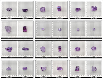 Dark Lavender Cubic Zirconia Faceting Rough for Gem Cutting - Various Sizes