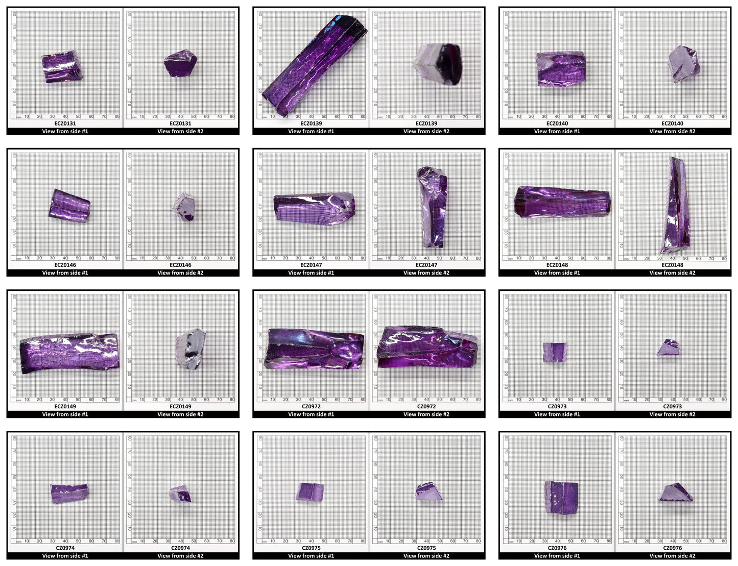 Amethyst Cubic Zirconia Faceting Rough for Gem Cutting - Various Sizes