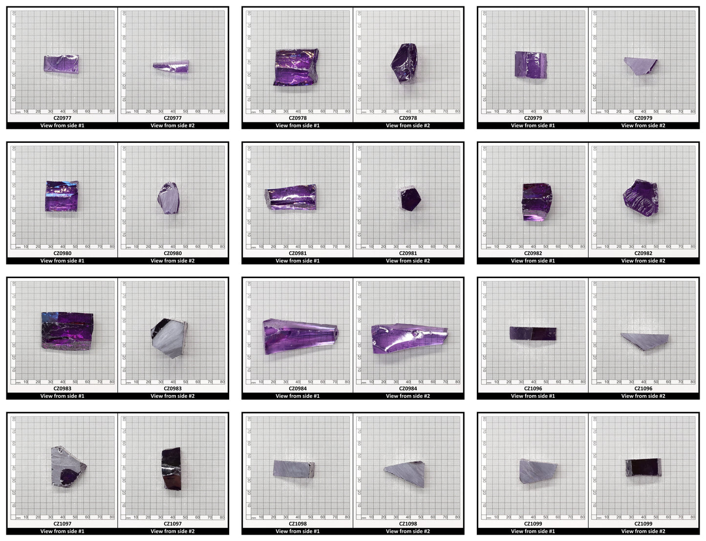 Amethyst Cubic Zirconia Faceting Rough for Gem Cutting - Various Sizes