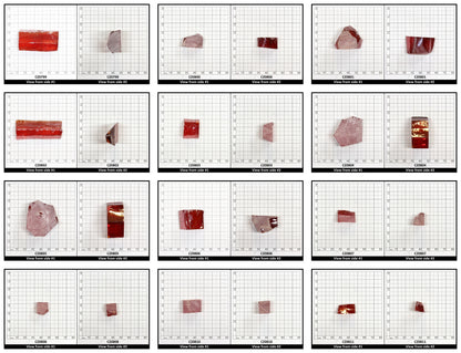 Red Cubic Zirconia Faceting Rough for Gem Cutting - Various Sizes